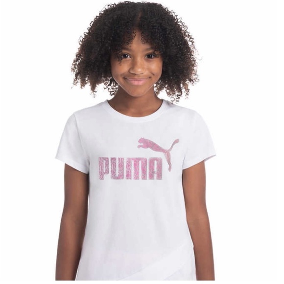 NWT PUMA Youth Girls 4-piece Set - White/Pink Set - M - Picture 8 of 10